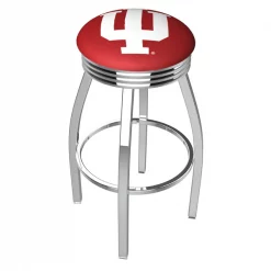 Holland Bar Stool Co. 30" Chrome Indiana Swivel Bar Stool, Accent Ring