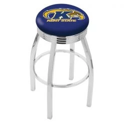 Holland Bar Stool Co. 30" Chrome Kent State Swivel Bar Stool, Accent Ring