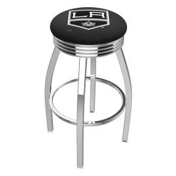 Holland Bar Stool Co. 30" Chrome Los Angeles Kings Swivel Bar Stool, Accent Ring