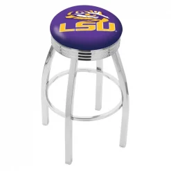Holland Bar Stool Co. 30" Chrome Louisiana State Swivel Bar Stool, Accent Ring