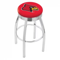 Holland Bar Stool Co. 30" Chrome Louisville Swivel Bar Stool, Accent Ring