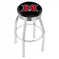 Holland Bar Stool Co. 30" Chrome Miami (OH) Swivel Bar Stool, Accent Ring