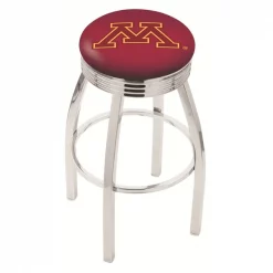 Holland Bar Stool Co. 30" Chrome Minnesota Swivel Bar Stool, Accent Ring