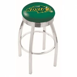 Holland Bar Stool Co. 30" Chrome North Dakota State Swivel Bar Stool, Accent Ring