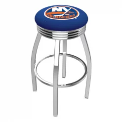 Holland Bar Stool Co. 30" Chrome New York Islanders Swivel Bar Stool, Accent Ring