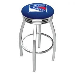 Holland Bar Stool Co. 30" Chrome New York Rangers Swivel Bar Stool, Accent Ring