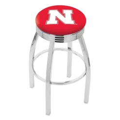 Holland Bar Stool Co. 30" Chrome Nebraska Swivel Bar Stool, Accent Ring
