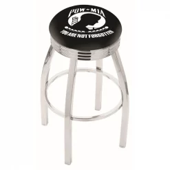 Holland Bar Stool Co. 30" Chrome POW/MIA Swivel Bar Stool, Accent Ring