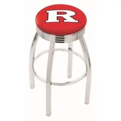Holland Bar Stool Co. 25" Chrome Rutgers Swivel Bar Stool, Accent Ring