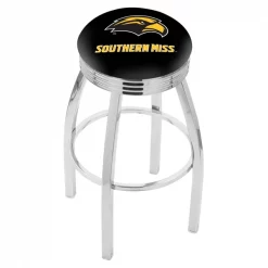 Holland Bar Stool Co. 30" Chrome Southern Miss Swivel Bar Stool, Accent Ring