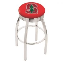 Holland Bar Stool Co. 30" Chrome Stanford Swivel Bar Stool, Accent Ring