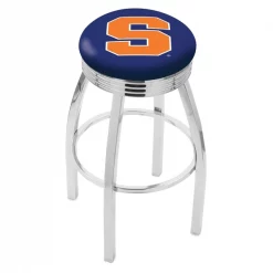 Holland Bar Stool Co. 30" Chrome Syracuse Swivel Bar Stool, Accent Ring