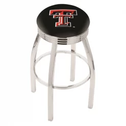 Holland Bar Stool Co. 30" Chrome Texas Tech Swivel Bar Stool, Accent Ring