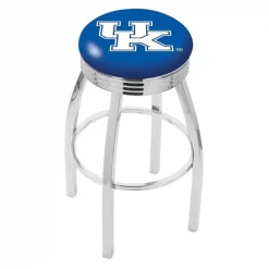 Holland Bar Stool Co. 30" Chrome Kentucky "UK" Swivel Bar Stool, Accent Ring