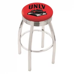 Holland Bar Stool Co. 30" Chrome UNLV Swivel Bar Stool, Accent Ring