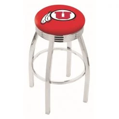 Holland Bar Stool Co. 25" Chrome Utah Swivel Bar Stool, Accent Ring
