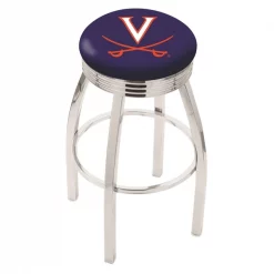 Holland Bar Stool Co. 30" Chrome Virginia Swivel Bar Stool, Accent Ring