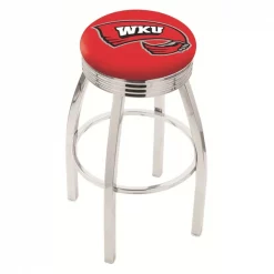 Holland Bar Stool Co. 30" Chrome Western Kentucky Swivel Bar Stool, Accent Ring