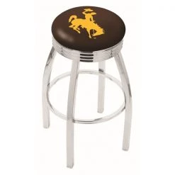 Holland Bar Stool Co. 25" Chrome Wyoming Swivel Bar Stool, Accent Ring