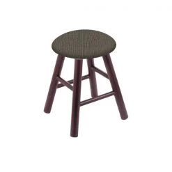 Holland Bar Stool Co. Maple Vanity Stool, Dark Cherry Finish, Black Vinyl Seat