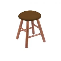 Holland Bar Stool Co. Oak Vanity Stool, Medium Finish, Canter Kiwi Green Seat