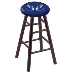 Holland Bar Stool Co. Maple Bar Stool, Dark Cherry Finish, U.S. Air Force Seat
