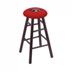 Holland Bar Stool Co. Maple Bar Stool, Dark Cherry Finish, Florida Panthers Seat