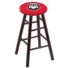 Holland Bar Stool Co. Maple Bar Stool, Dark Cherry Finish, Georgia "Bulldog" Seat