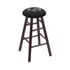 Holland Bar Stool Co. Maple Bar Stool, Dark Cherry Finish, Los Angeles Kings Seat