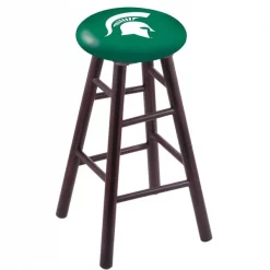 Holland Bar Stool Co. Maple Bar Stool, Dark Cherry Finish, Michigan State Seat