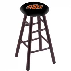 Holland Bar Stool Co. Maple Counter Stool, Dark Cherry Finish, Oklahoma State Seat