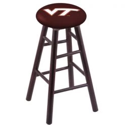 Holland Bar Stool Co. Maple Counter Stool, Dark Cherry Finish, Virginia Tech Seat