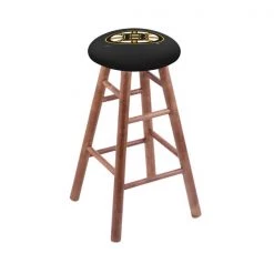 Holland Bar Stool Co. Maple Bar Stool, Medium Finish, Boston Bruins Seat