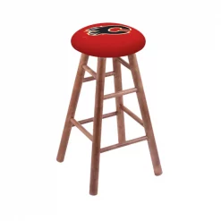 Holland Bar Stool Co. Maple Counter Stool, Medium Finish, Calgary Flames Seat