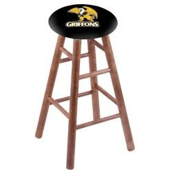 Holland Bar Stool Co. Maple Bar Stool, Medium Finish, Missouri Western State Seat