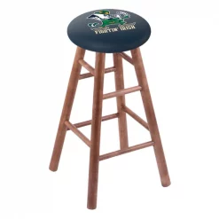 Holland Bar Stool Co. Maple Bar Stool, Medium Finish, Notre Dame Leprechaun Seat