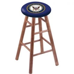 Holland Bar Stool Co. Maple Counter Stool, Medium Finish, U.S. Navy Seat