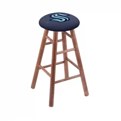 Holland Bar Stool Co Maple Counter Stool in Medium Finish with Seattle Kraken Seat