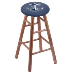 Holland Bar Stool Co. Maple Counter Stool, Medium Finish, US Naval Academy NAVY Seat