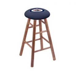 Holland Bar Stool Co. Maple Bar Stool, Medium Finish, Winnipeg Jets Seat
