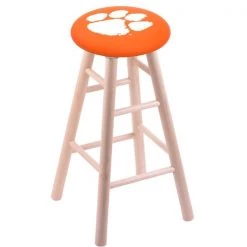 Holland Bar Stool Co. Maple Bar Stool, Natural Finish, Clemson Seat