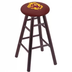 Holland Bar Stool Co. Oak Bar Stool, Dark Cherry Finish, Arizona State Sparky Seat