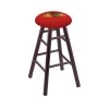 Holland Bar Stool Co. Oak Counter Stool, Dark Cherry Finish, Chicago Blackhawks Seat