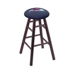 Holland Bar Stool Co. Oak Counter Stool, Dark Cherry Finish, Colorado Avalanche Seat