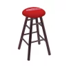 Holland Bar Stool Co. Oak Counter Stool, Dark Cherry Finish, Detroit Red Wings Seat