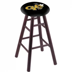 Holland Bar Stool Co. Oak Counter Stool, Dark Cherry Finish, Georgia Tech Seat