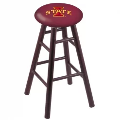 Holland Bar Stool Co. Oak Counter Stool, Dark Cherry Finish, Iowa State Seat