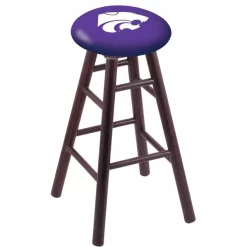 Holland Bar Stool Co. Oak Counter Stool, Dark Cherry Finish, Kansas State Seat