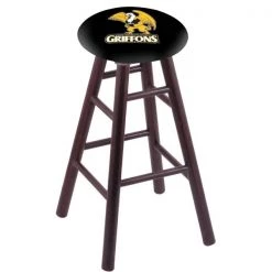 Holland Bar Stool Co. Oak Counter Stool, Dark Cherry Finish, Missouri Western State Seat