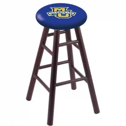 Holland Bar Stool Co. Oak Counter Stool, Dark Cherry Finish, Marquette University Seat